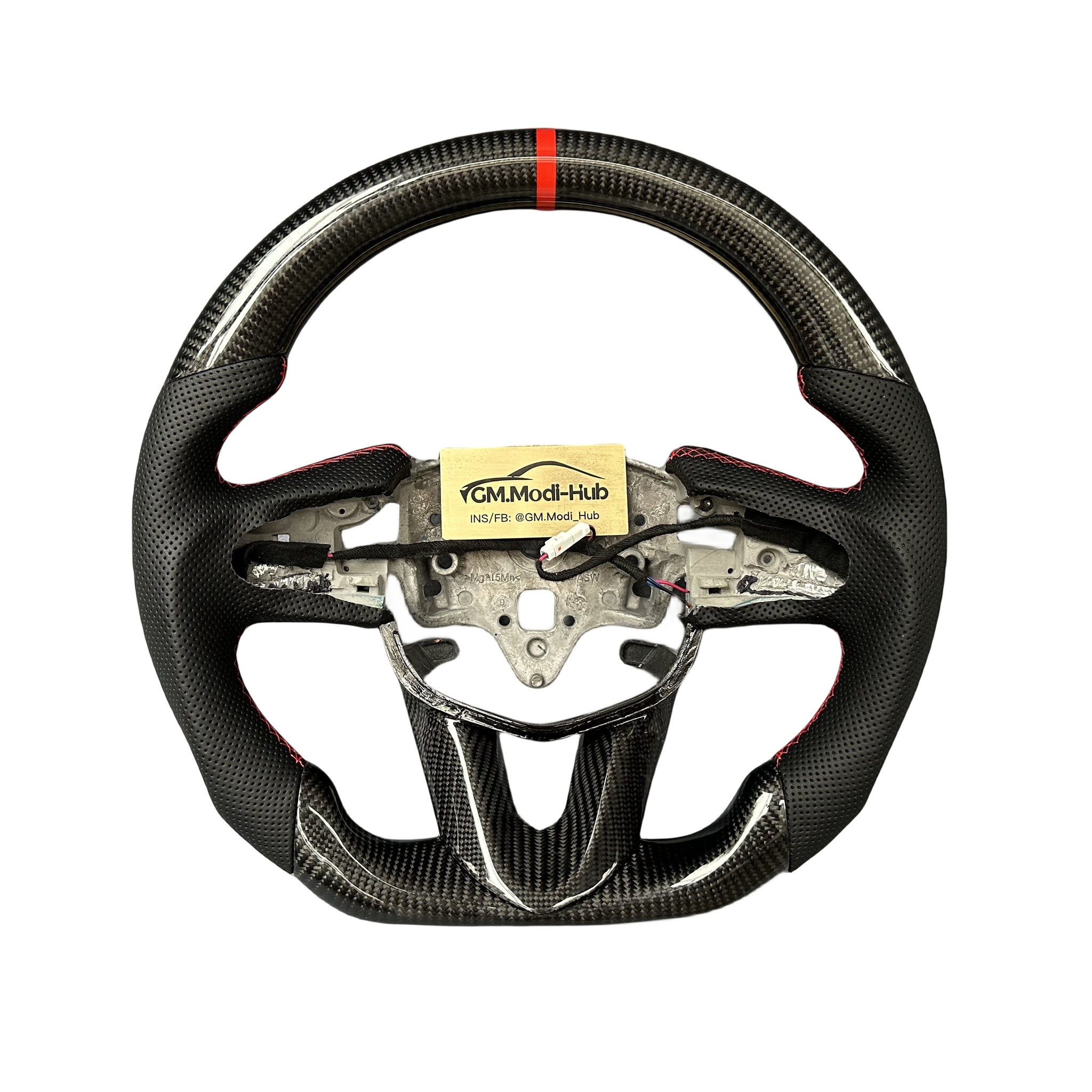 thumbnail image 2 of Real Carbon Fiber U-Shaped Steering Wheel Cover Trim For Cadillac CT4 CT5 2020+ (Black, Autotech) 2 of 5