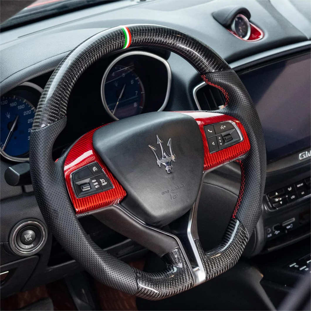 GM. Modi-Hub For Maserati 2014-2020 Ghibli / 2017-2023 Levante / 2014-2022 Quattroporte  Carbon Fiber Steering Wheel