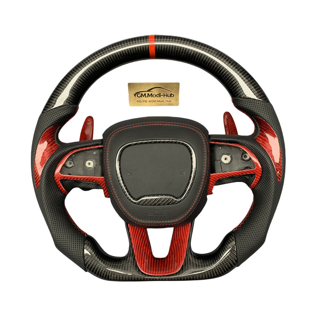 GM. Modi-Hub For Dodge 2016-2023 Charger / 2015-2023 Challenger / 2014-2023 Durango Carbon Fiber Steering Wheel