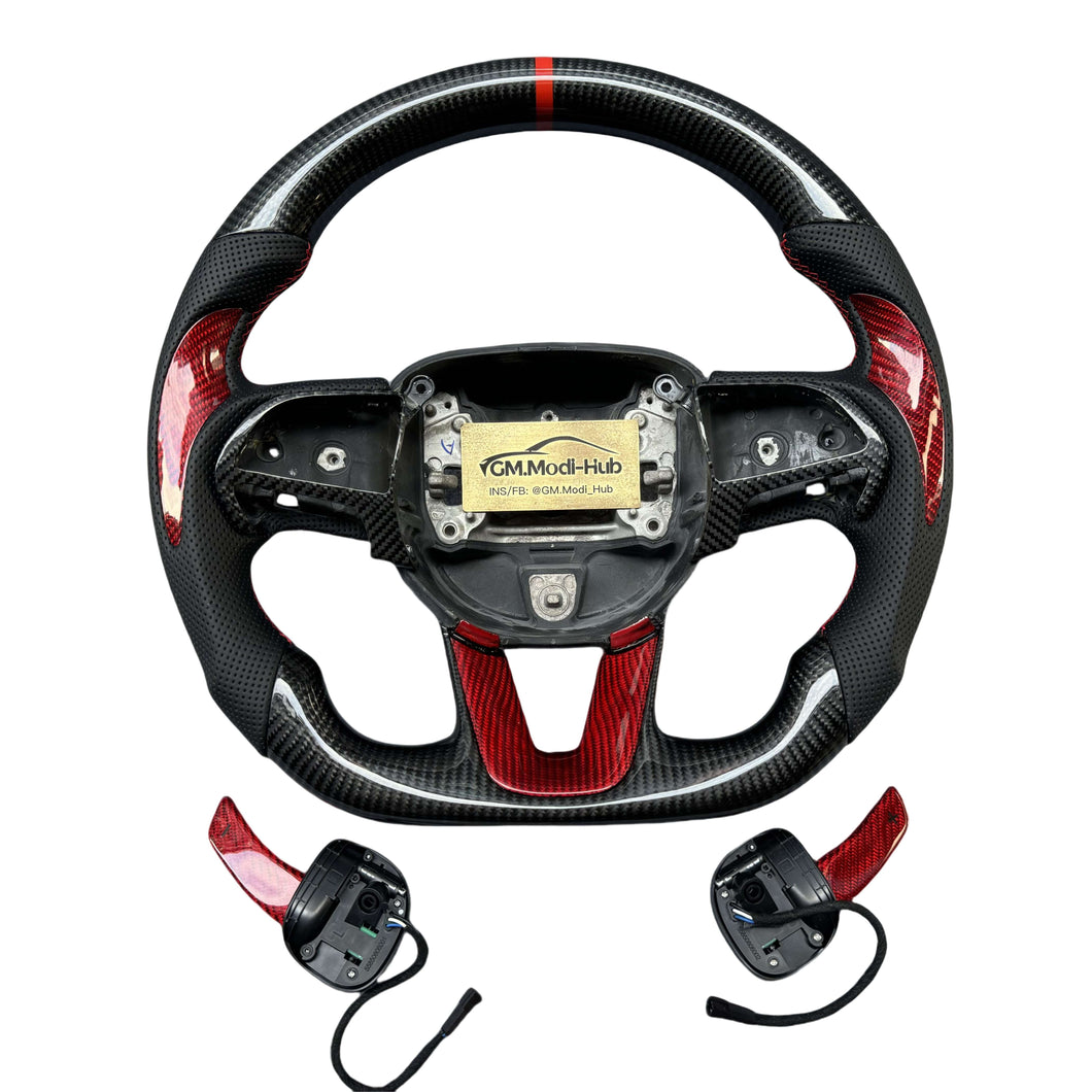 GM. Modi-Hub For Dodge 2016-2023 Charger / 2015-2023 Challenger / 2014-2023 Durango Carbon Fiber Steering Wheel