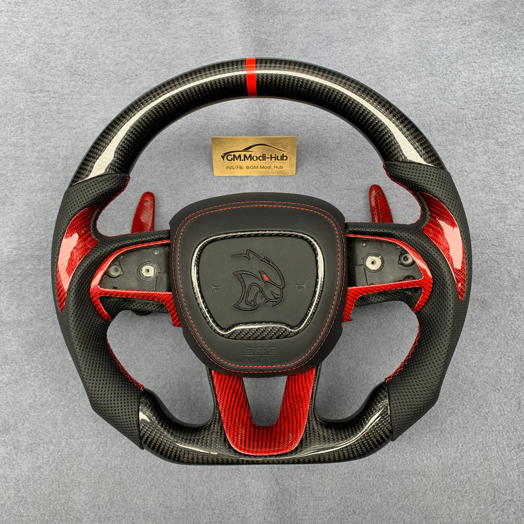 GM. Modi-Hub For Dodge 2016-2023 Charger / 2015-2023 Challenger / 2014-2023 Durango Carbon Fiber Steering Wheel