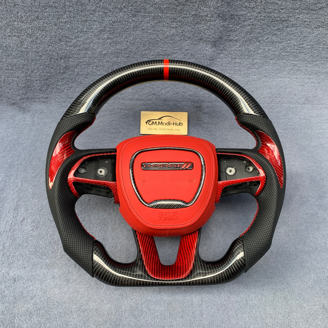 GM. Modi-Hub For Dodge 2016-2023 Charger / 2015-2023 Challenger / 2014-2023 Durango Carbon Fiber Steering Wheel