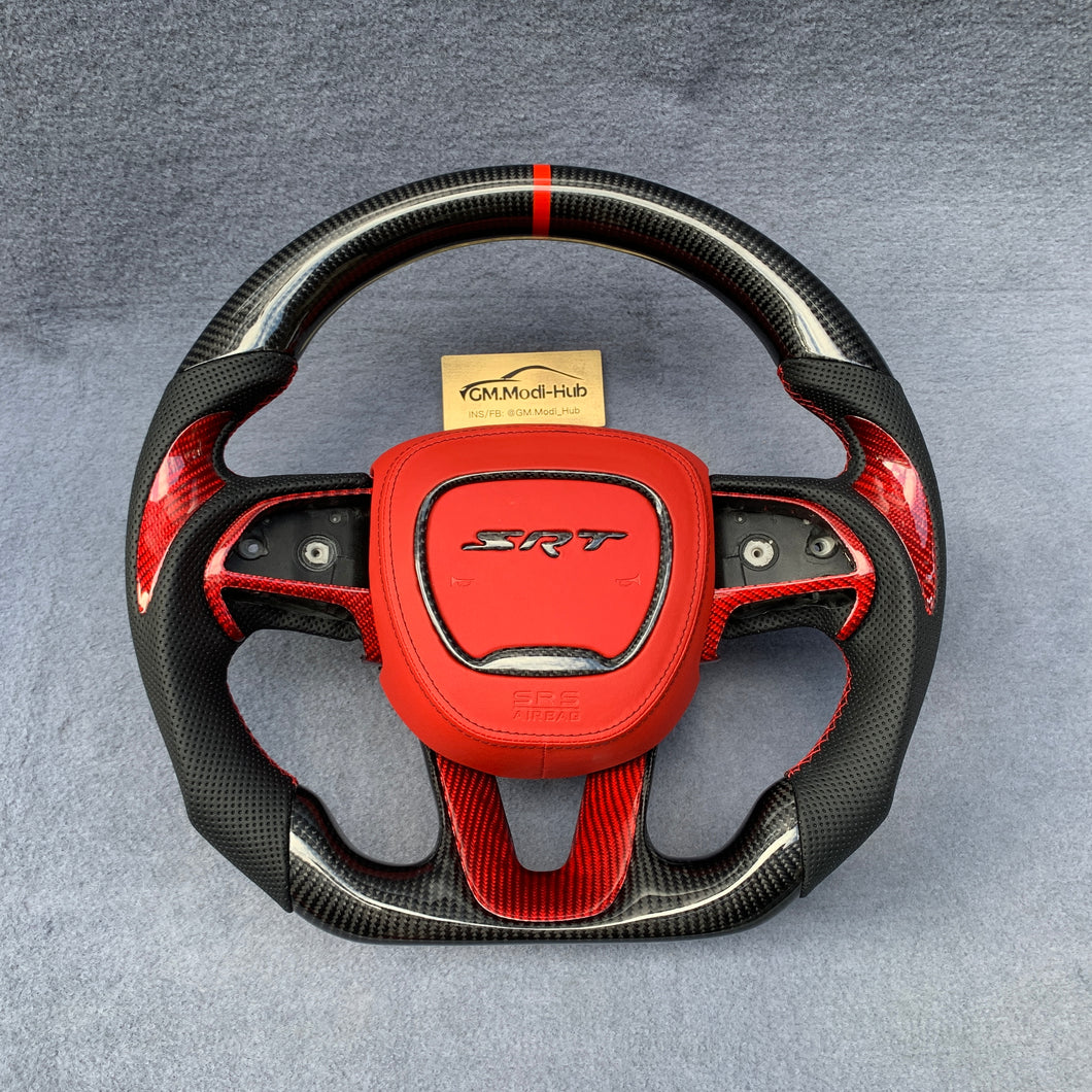 GM. Modi-Hub For Dodge 2016-2023 Charger / 2015-2023 Challenger / 2014-2023 Durango Carbon Fiber Steering Wheel