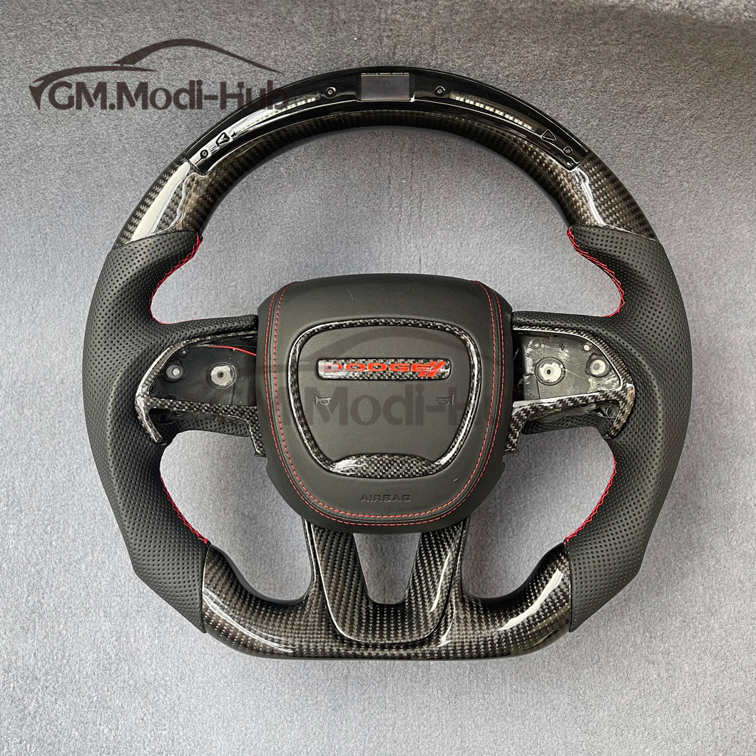 GM. Modi-Hub For Dodge 2016-2023 Charger / 2015-2023 Challenger / 2014-2023 Durango Carbon Fiber Steering Wheel