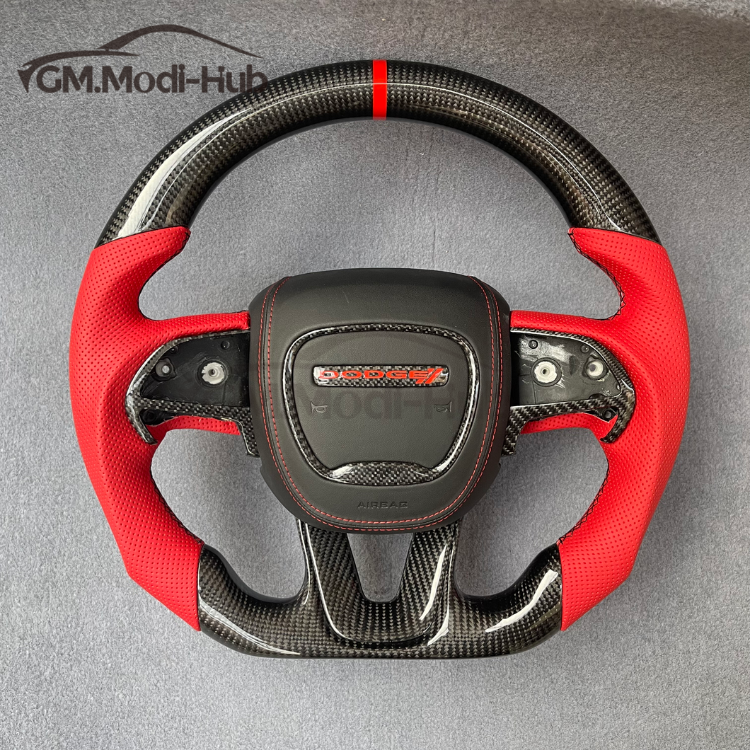 GM. Modi-Hub For Dodge 2016-2023 Charger / 2015-2023 Challenger / 2014-2023 Durango Carbon Fiber Steering Wheel