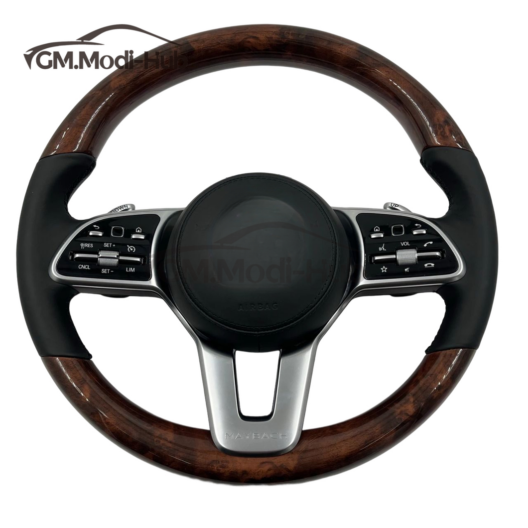 GM. Modi-Hub For Benz W176 W177 W205 W213 A-Class C-Class CLS GLB-Class Wood Grain Steering Wheel