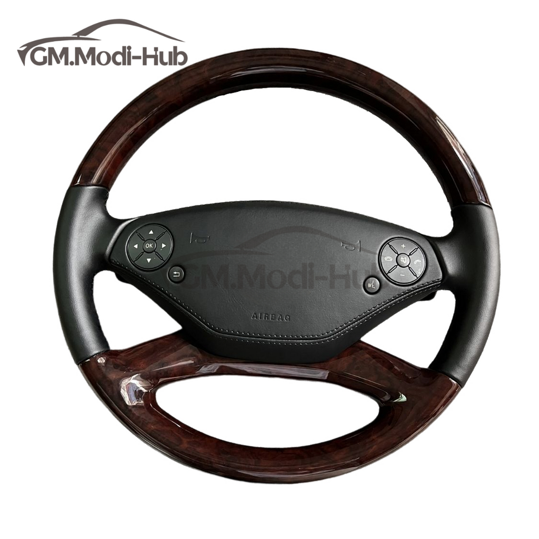 GM. Modi-Hub For Benz S63AMG S65AMG CL65AMG CL63AMG Wood Grain Steering Wheel